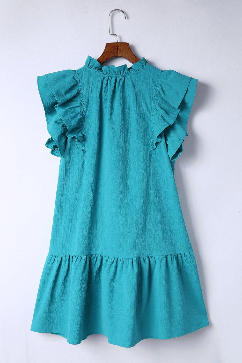 Take Me Out Ruffled Tiered Drawstring Dress - Klazzi Fashion Boutique