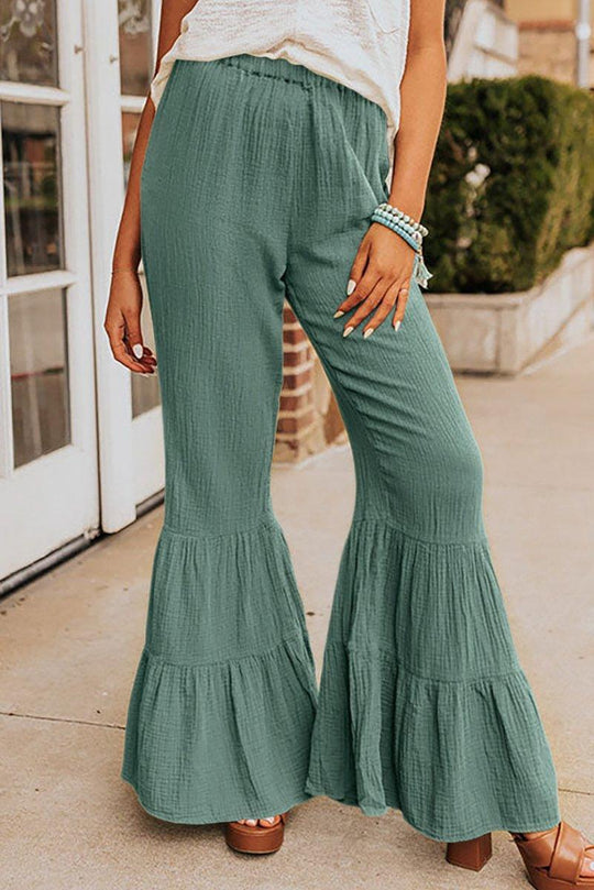 Taylor High Waist Ruffled Bell Bottoms - Klazzi Fashion Boutique