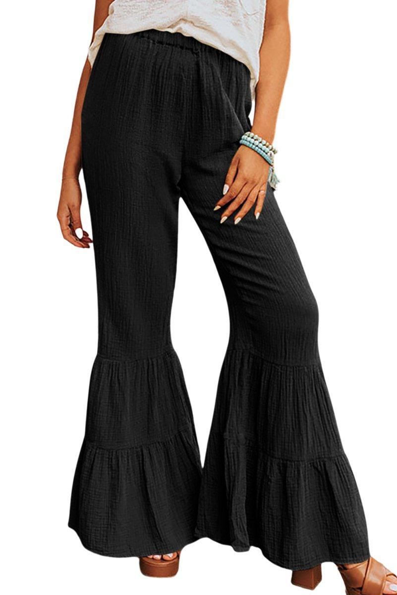 Taylor High Waist Ruffled Bell Bottoms - Klazzi Fashion Boutique