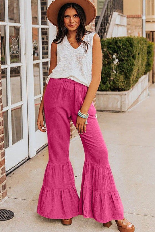 Taylor High Waist Ruffled Bell Bottoms - Klazzi Fashion Boutique