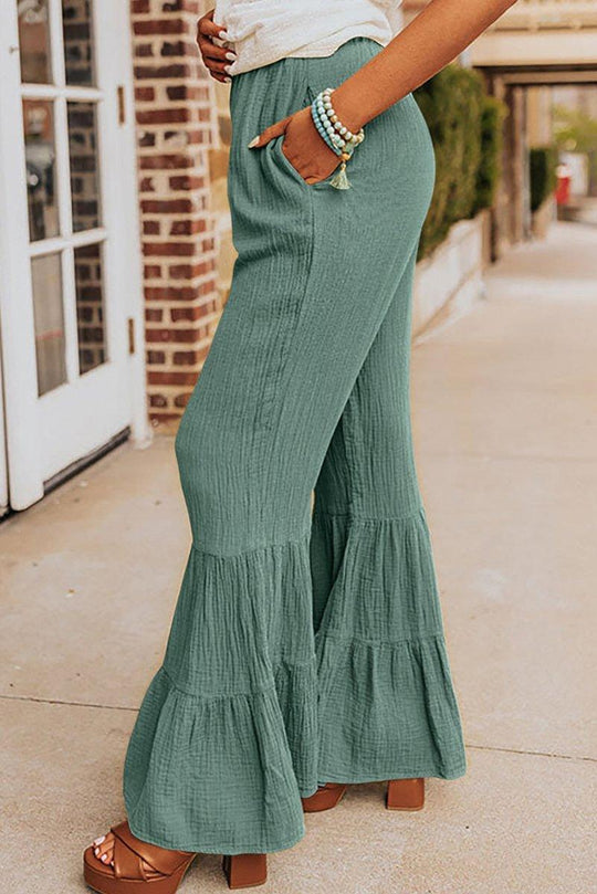 Taylor High Waist Ruffled Bell Bottoms - Klazzi Fashion Boutique