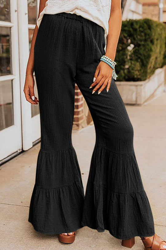 Taylor High Waist Ruffled Bell Bottoms - Klazzi Fashion Boutique