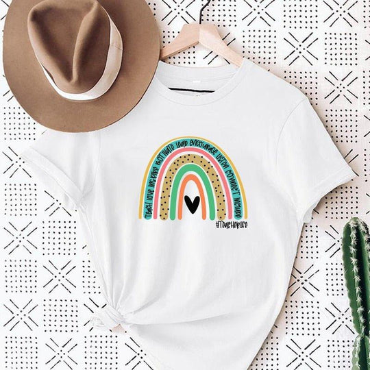 Teach Love Rainbow Teacher Life Shirts - Klazzi Fashion Boutique