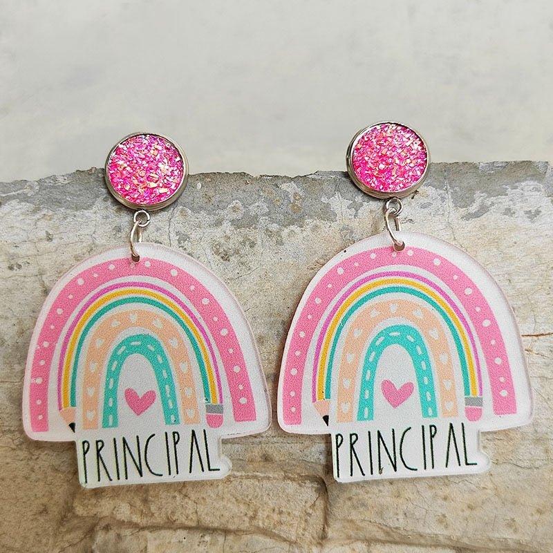 Teacher and Staff Support Rainbow Bright Earrings - Klazzi Fashion Boutique