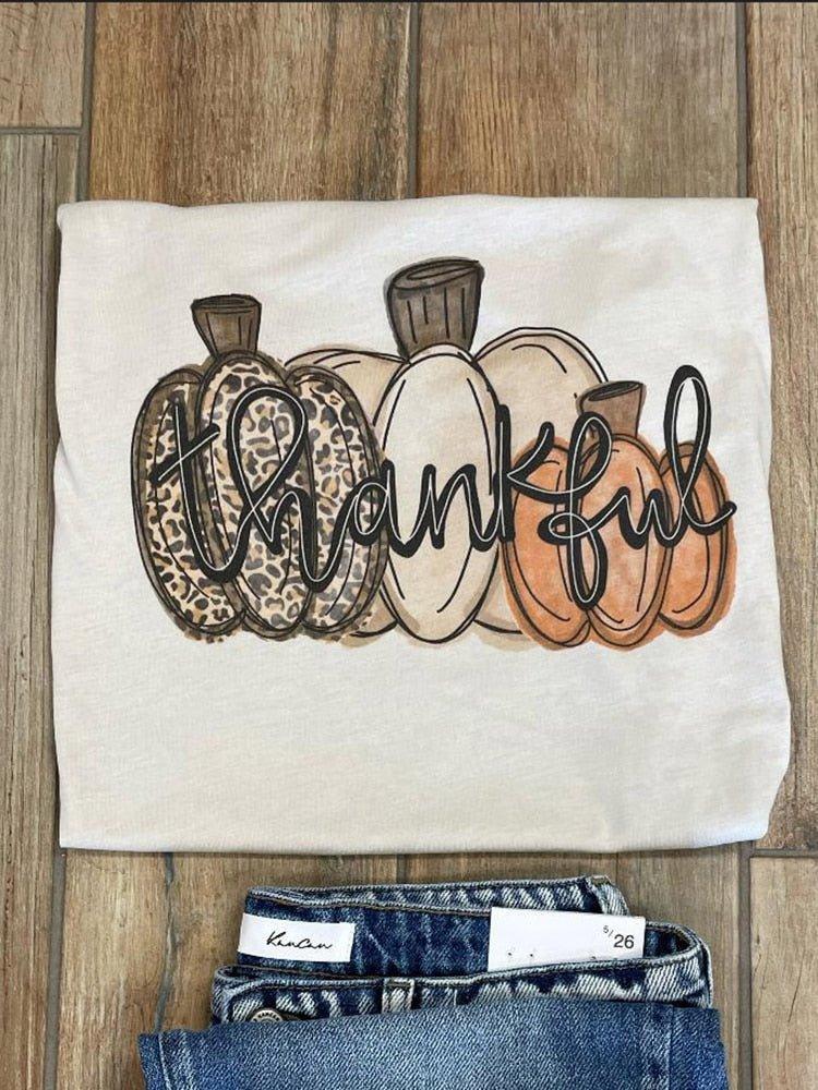 Thanksgiving "Thankful" Long Sleeve Top - Klazzi Fashion Boutique