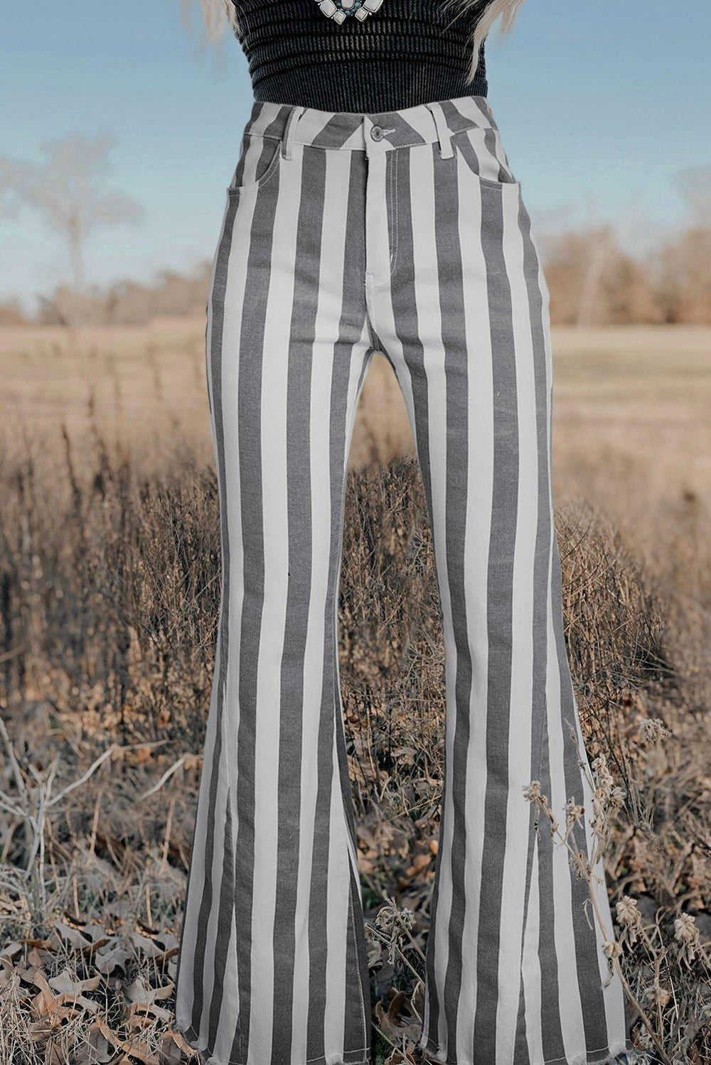 Western Girl Star Stripe Flare Jeans - Klazzi Fashion Boutique