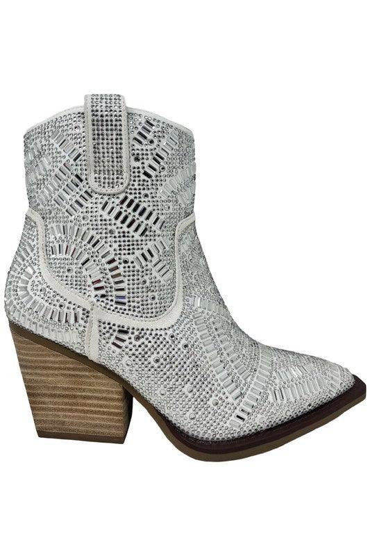 Western Maze- Rhinestone Boots - Klazzi Fashion Boutique