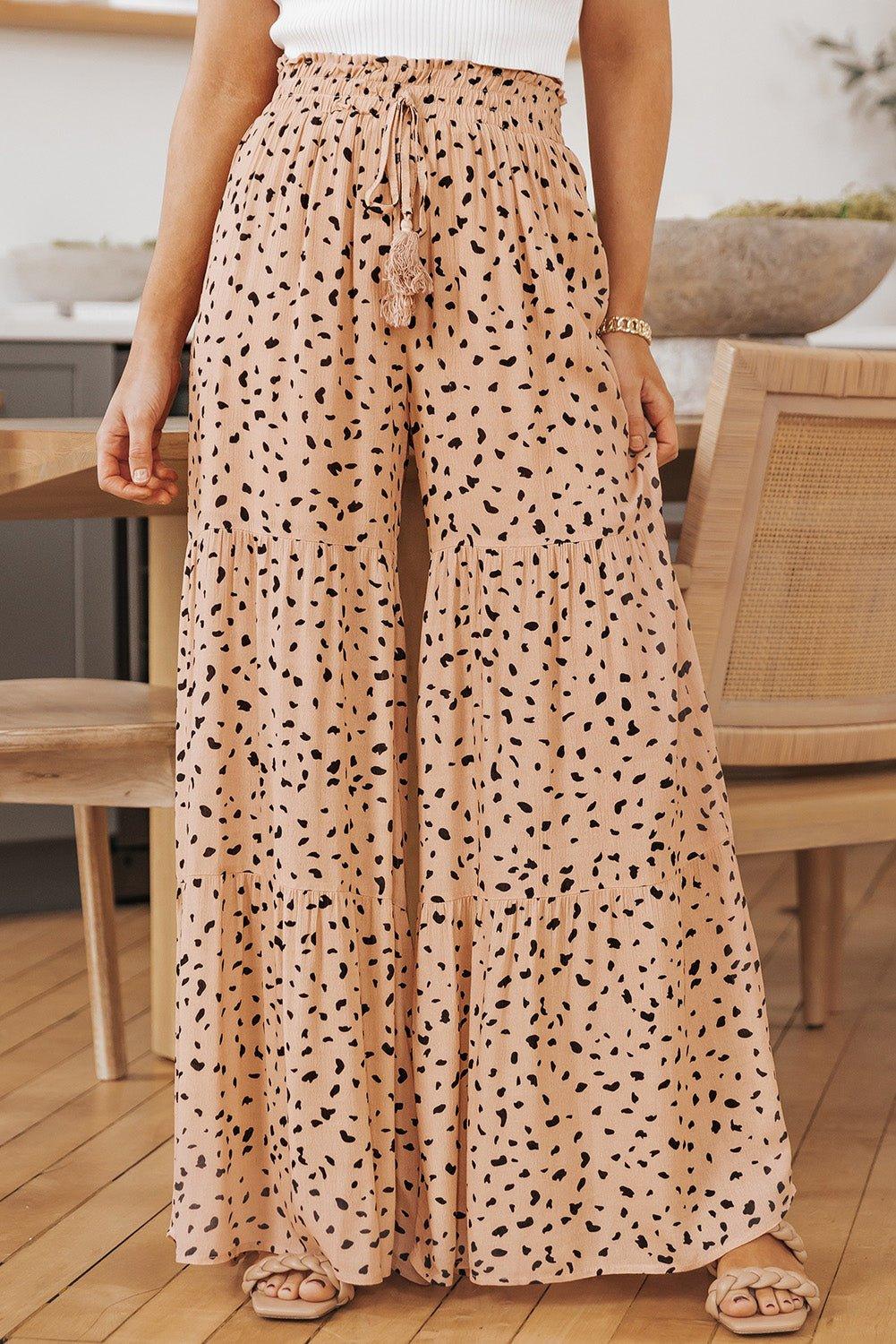 Wide Leg Leopard Peach - Klazzi Fashion Boutique