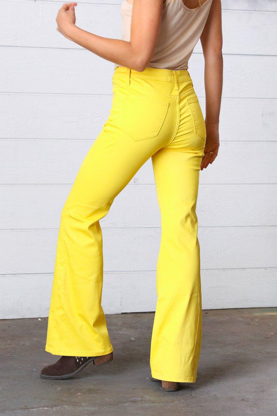 Yellow Bootcut Denim Jeans - Klazzi Fashion Boutique