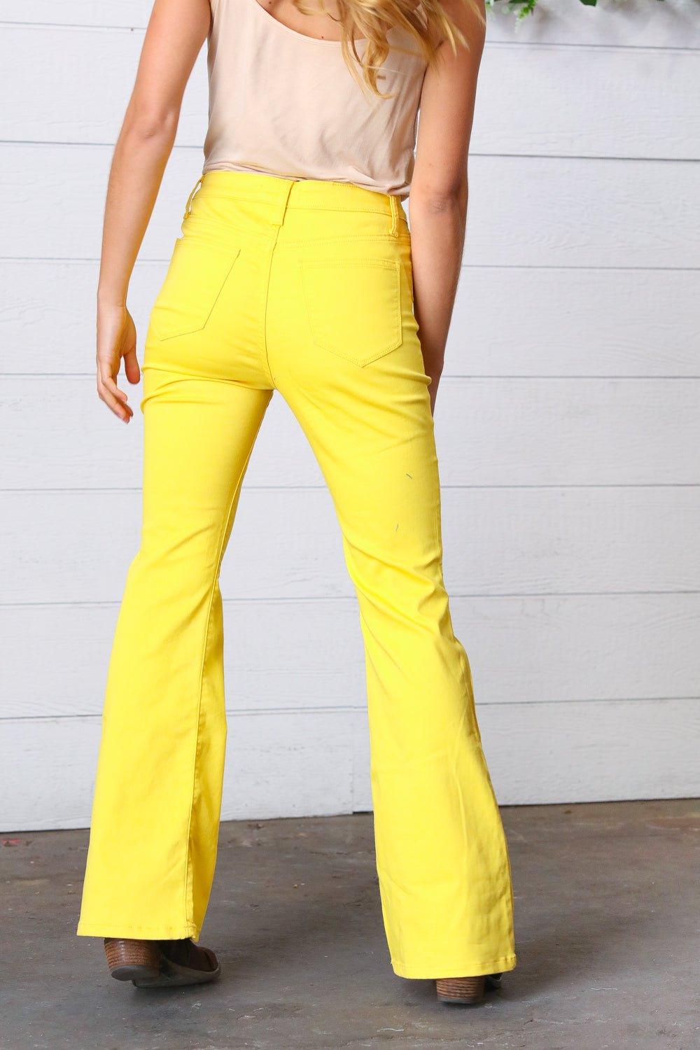 Yellow Bootcut Denim Jeans - Klazzi Fashion Boutique