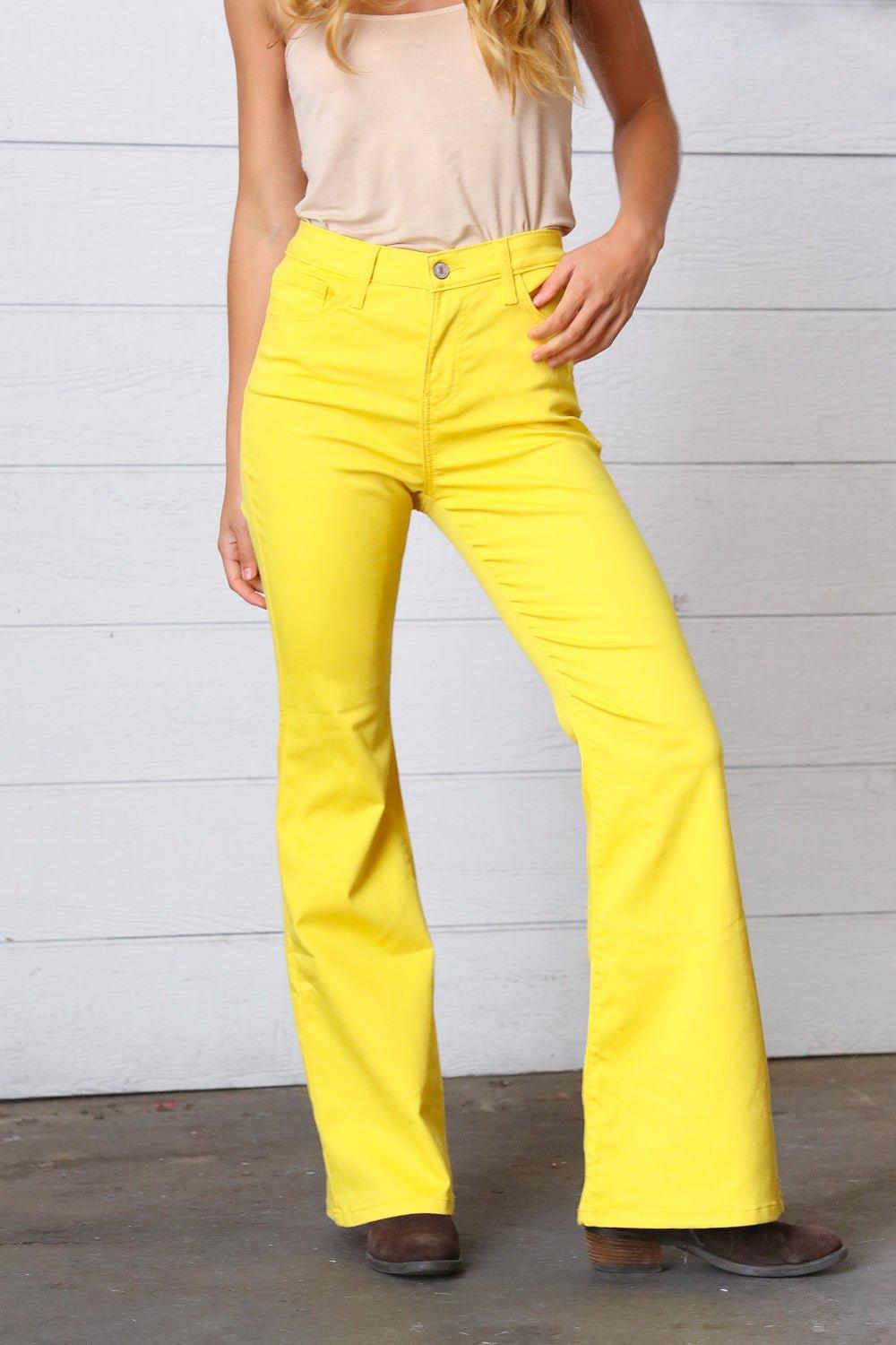 Yellow Bootcut Denim Jeans - Klazzi Fashion Boutique